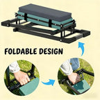 Heavy Duty Foldable Garden Stool with Kneeler and Seat - Image 4
