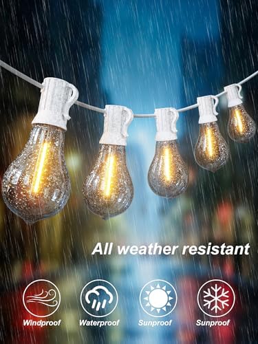 White Outdoor String Lights 120FT Waterproof Lighting for Patio Wedding - Image 4