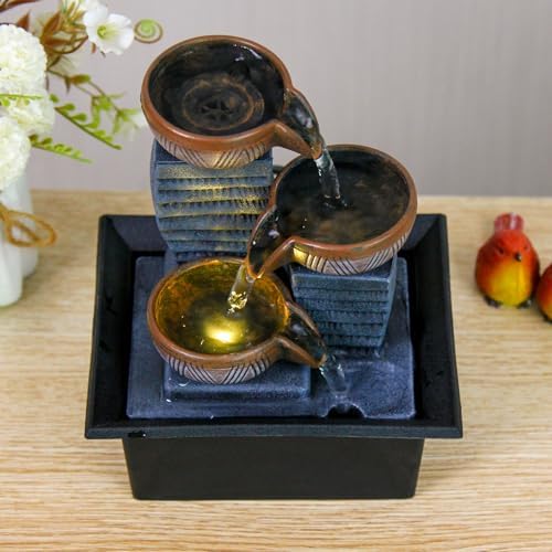 Zen-Style Stacked Bowl Tabletop Fountain, 4Th Floor Compact Circulating Water Feature,Modern and Minimalist,Suitable for Indoor and Outdoor Decor - Image 4