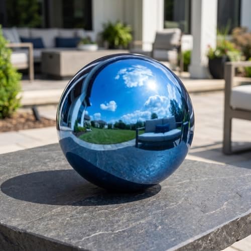 Cabilock Stainless Steel Gazing Ball 6.61 inch Mirror Polished Reflective Garden Globe Outdoor Lawn Ornament for Patio Yard Tabletop Photography Prop Decorative Display - Image 3
