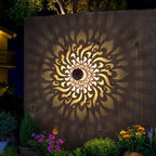 4 Pack Solar Fence Lights Metal Solar Powered Outdoor Wall Deck Step Lights Mandala Theme Waterproof Fence Light for Garden Post Patio Backyard Yard Decor, Gardening Gifts for Women Mom Grandma - Image 3