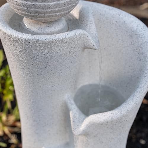 Xbrand 41" Modern Sphere Curve Cascading Fountain, Resin - Image 3
