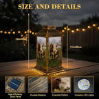 Solar Lantern Outdoor Waterproof Brown White Hereford Cow Young Calf Garden Decor LED Hanging Solar Lights Tabletop Lamp Gifts for Women Mom Outside Yard Patio Porch - Image 2