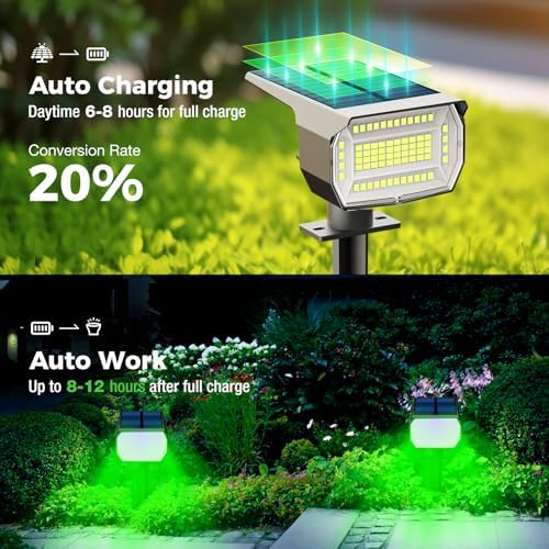 nipify Solar Spot Lights Outdoor, Solar Powered Waterproof Spotlight - Image 2