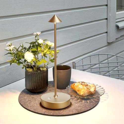 Set of 2 Cordless Rechargeable Led Table Lamp Battery Operated Light Bronze - Image 2