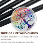 Tree of Life Wind Chimes for Outside, Deep Tone Outdoor Wind Chime with Colorful Wind Catcher, 6 Aluminum Tubes, Garden Porch Patio Decor, Memorial & Birthday Gift - Image 3