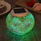 Solar Powered Mosaic Glass Jar Table Lamp, Color Changing, Waterproof - Image 3