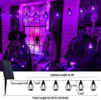 Flacchi Solar Flame String Lights - 42ft 15 LED Lights Outdoor Solar String Lights for Garden Patio Halloween Decoration (Purple, 42ft) - Image 3