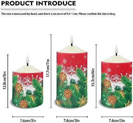 Cozeyat LED Candles Pack of 3 Flameless Electric Tealights with Remote Timer, Cute Christmas Tree Print Christmas Decor Candles Battery Operated Dancing Flames Candles - Image 6