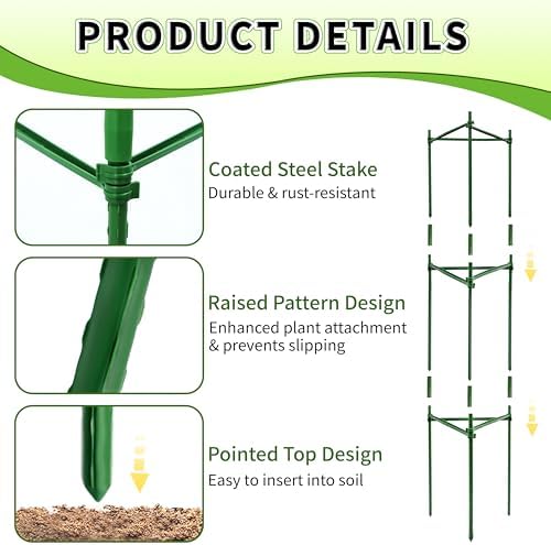 TCBWFY 6-Pack 48-Inch Adjustable Tomato Cages, Heavy-Duty Metal Plant Support Trellis for Garden and Pots, DIY Tomato Stakes, Height Adjustable 16 to 288 Inches - Image 5