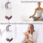 Amethyst Crystal Suncatcher Moon Hanging Sun Catchers Wall Decor - Image 2