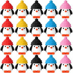 Soulchen 100 Pcs Mini Resin Penguin Figurines with Colorful Hats by Soulchen