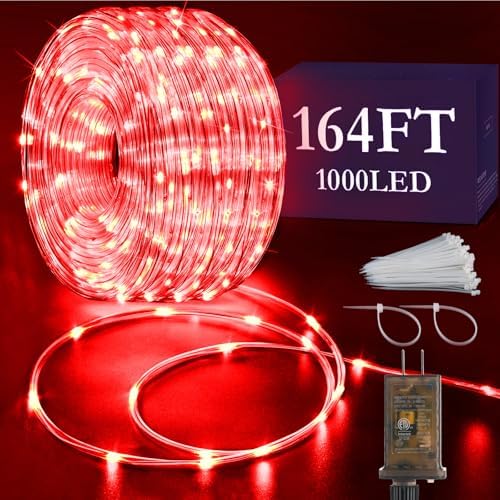 KNONEW 1000 LED Rope Lights Outdoor 164FT Rope Light for Outside Waterproof by KNONEW