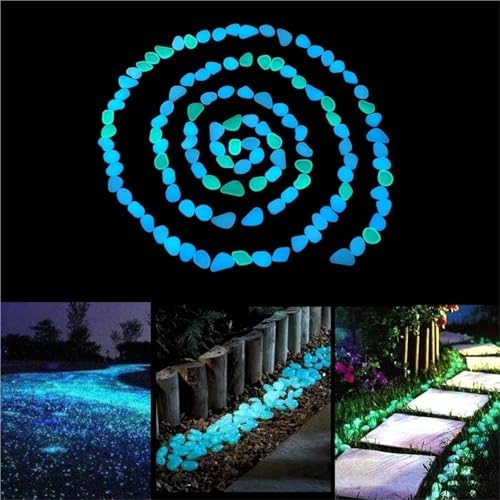 Glow in The Dark Pebbles 1200 Pcs The Garden of Light On The Dark Pebbles for Yard Rock and Manwalk Decoration Fairy Tale DIY Decorative Luminous Stone(Orange) - Image 4