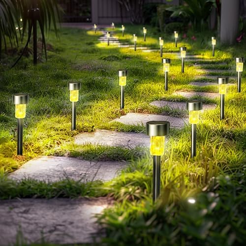 GIGALUMI 24 Pack Solar Lights Outdoor Waterproof, Stainless Steel - Image 7