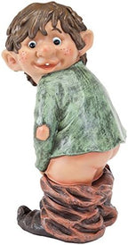 Bits and Pieces - Caught with His Pants Down Garden Statue - Naughty Gnome Yard Art, Funny Elf - Polyresin Statue Measures 13-1/2" High x 5" Wide - Image 6
