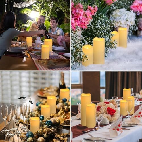 Enpornk Set of 72 Flameless Led Battery Opeated (D2.2'' x H4''5''6'') Waterproof Outdoor Indoor Candles with 10-Key Remotes and Cycling 24 Hours Timer - Image 5