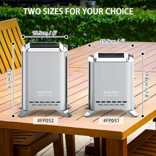 2-in-1 Wood Burning Fire Pit with Pot Rack, 7.8" Tabletop Fireplace, Silver - Image 2
