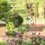 SUNNYPARK Set of 2 Butterfly Metal Garden Trellis for Climbing Plants, Decorative Vegetables Flowers Vine Trellis for Outdoor Patio 60'' H x 11'' W - Image 6