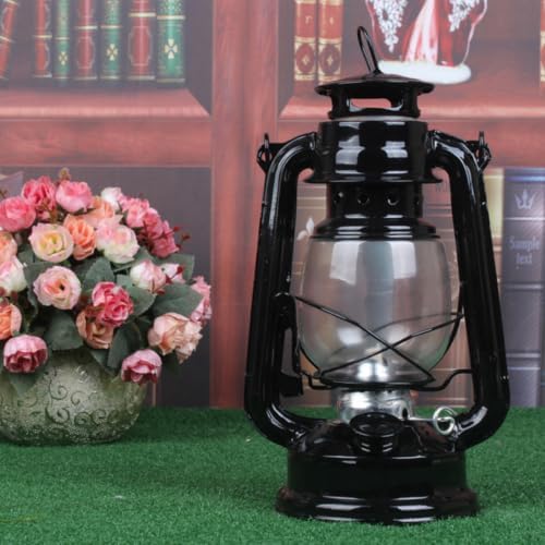 2pcs Vintage Kerosene Lamp with Glass and Wrought Iron Hanging Hook - Image 3