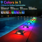 Solar Driveway Lights Deck Dock Lights Outdoor 12 Pack, 9 Colors in 1 - Image 3