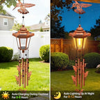 Large Solar Hummingbird Wind Chimes, Gifts for Women Mom Grandma Wife Sister Daughter Neighbor, Classic Bronze Wind Chimes with Wind Catcher, Solar Decor Lights for Outdoor Garden Patio Porch Window - Image 3