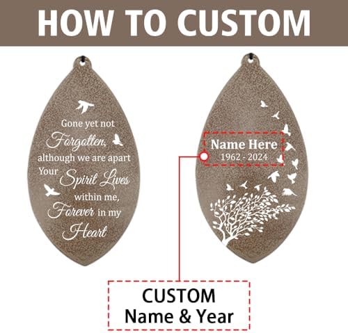 Sympathy Wind Chimes Personalized, 36inch Memorial Wind Chimes in Loving Memory, Loss of Loved Mom/Dad, Sympathy Wind Chime Memorial Gifts Outdoor - Image 6