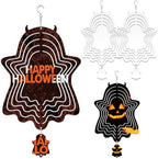 4Pack 10 inch Sublimation Wind Spinner Blanks 3D Aluminum Metal Wind Sculpture Kinetic Spinners for Yard and Garden Indoor Art Ornaments Hanging Decoration (Halloween Ghost) by WindMage