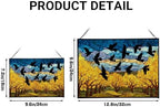 Crows Flying Over Autumn Orchard Rectangular Stained Glass Suncatcher – Hanging Window Panel with Animal & Nature Scene – Vibrant Glass Art Gift for Wildlife, Fantasy, Nature Lovers n5K17Y - Image 4