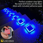 Lacasa Blue Solar Deck Lights 4 Pack, Dusk to Dawn Large Battery Step Lights, Big Solar Powered Waterproof Dock Lights, LED Solar Lights Outdoor Garden Stair Driveway Walkway Pathway Warning Lamp - Image 4