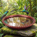 Bird Bath Bowl, Metal Rolled Edge Cutout Bird Bath for Outdoor by Dunkive