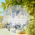 10 Inch Fall Thanksgiving Pumpkins Wind Spinner for Yard and Garden,Tropical Leaves Rustic Wood Gray Hanging Ornaments Outdoor 3D Kinetic Wind Sculpture Spinners Indoor Outdoor Patio Décor Gift - Image 2