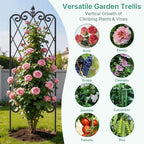 Amagabeli 2 Pack Garden Trellis for Climbing Plants 60" x 18" Rustproof Black Iron Potted Vines Vegetables Vining Flowers Patio Metal Wire - Image 6