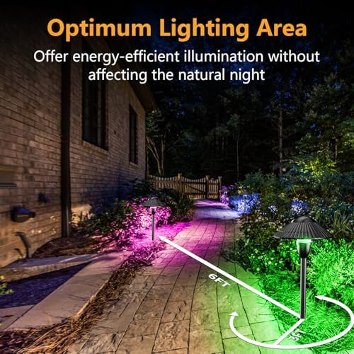 ZUCKEO RGB Color Changing Landscape Lights Low Voltage Pathway Lights 12V 24V Multi-Color LED Landscape Light Kit Waterproof for Yard Garden Path Christmas Decoration(12Pack) - Image 4