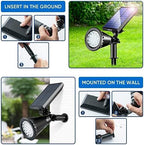 KEV 800 Lumens Solar Spot Lights Outdoor,18 LEDs Solar Flood Lights with 2 Modes &Adjustable &IPX65 Waterproof,Solar Spotlight for Driveway/Backyard/Patio Landscape/Tree/Garage(Cool White, 2 Pack) - Image 5