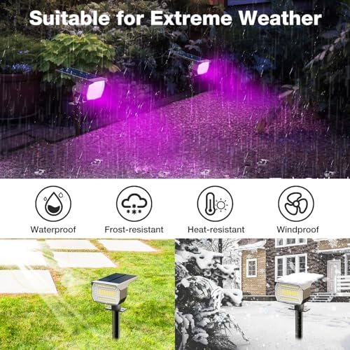nipify Solar Spot Lights Outdoor, Solar Powered Waterproof Spotlight - Image 5