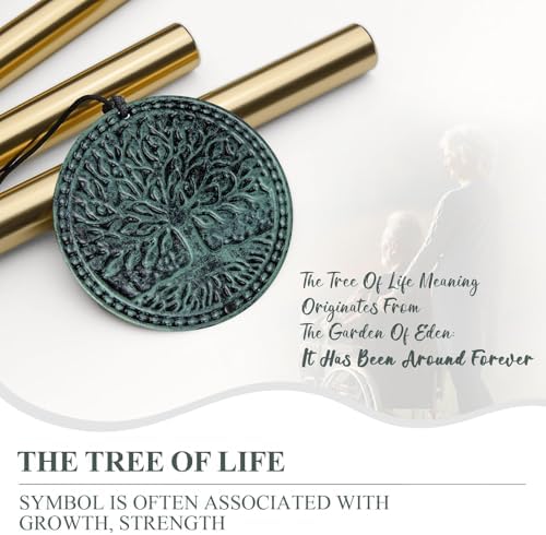 Sympathy Gifts for Loss of Loved One, Memorial Wind Chimes with Tree of Life, Remembrance in Memory of Mom Dad, Bereavement and Condolence Memorial Gifts (Bronze Color) - Image 4