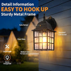Dawn to Dusk Sensor Outdoor Wall Light Fixtures Waterproof Anti-Rust Exterior Lighting Fixtures Black Outdoor Wall Lantern for Porch Patio Front Door Garage House - Image 4