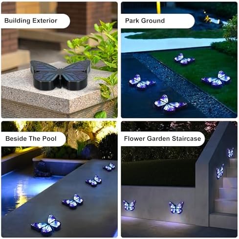 Ground Lights, Equipped with 4 Solar Lights for Outdoor Waterproofing, 14 LED Solar Landscape Lighting, Suitable for Gardens, courtyards, terraces, corridors, Lanes, and walkways (Blue) - Image 5
