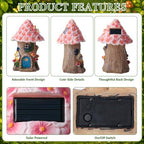 30 Pcs Solar Fairy Garden House Resin Kit - Image 4