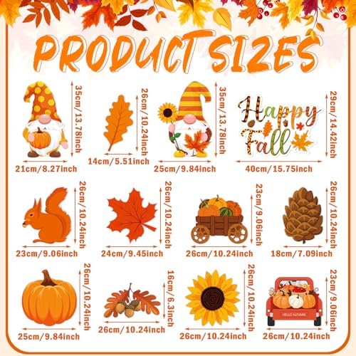 12 Pcs Fall Yard Signs with Stakes Outdoor Thanksgiving Decorations,Fall - Image 2