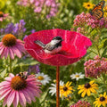 Handmade Metal Flower Garden Stake with Bee Bath & Bird Water Bowl, Weather-Resistant Butterfly Pollinator Watering Station, Decorative Outdoor Yard Art, Garden Decor Gift (Rose（4Pcs）) by JNTGVINE