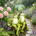 Couple Frogs Garden Outdoor Statue - Frogs Decor Garden Statue 8.5" x 11" x 6.5" by LCdecohome