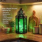 Vela Lanterns Decorative Indoor Fairy Light Candle Holder, Green, L - Image 4