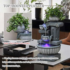 4-Tiers Cascading Bowls Water Fountain Outdoor, Waterfalls Fountains with LED Lights & Atomizing, Outdoor/Indoor Resin Water Feature Fountain for Patio, Garden, Backyard, Deck,23.6" H - Image 4