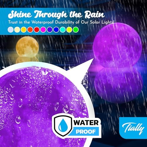 TIALLY Floating Pool Lights - Solar Light Up Moon Balls, Multicolor 6 Pack - Image 4