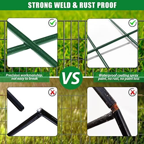 30 Pack Decorative Garden Fence Total 32.5ft (L) x 24in High 1.44" Gap Metal Wire Rustproof Small Animal Barrier Fence Easy Assembly Patio Yard Seedlings Protection Fencing Border Green - Image 5