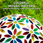 VOREEN Mosaic Glass Gazing Ball, Handmade Reflective Garden Globe for Outdoor Patio Lawn Yard Decor, 10" Multi-Colored Flower Pattern, Festive Decoration for Holiday Atmosphere - Image 3