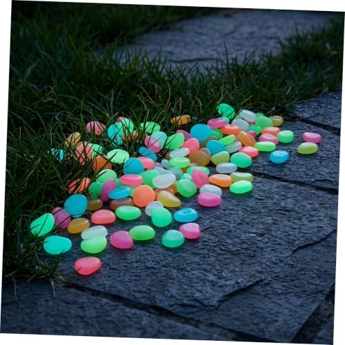 500pcs Glow in Dark Pebbles Resin Garden Decorative Stones - Image 6