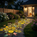 2 Pack Colorful Solar Lanterns Outdoor Waterproof, Garden Decor Gifts for Women Mom Grandma - LED Sunflower and Hummingbird Solar Powered Lights Metal Hanging Lantern for Outside Garden Patio Yard - Image 3